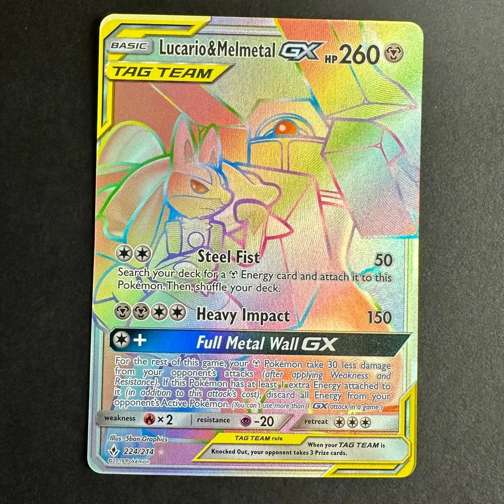 Pokemon TCG Lucario & Melmetal GX (Secret) - SM - Unbroken Bonds 224/214 NM